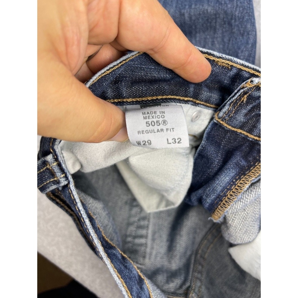 Levi's 505 Jeans Mens 29 Blue Regular Fit Western Rancher Cowboy Dark Wash 29x32 - Picture 10 of 13